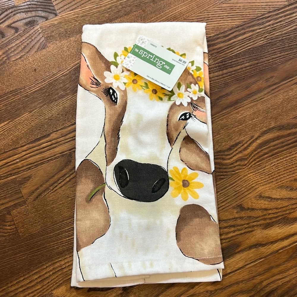 NEW cow print kitchen towel